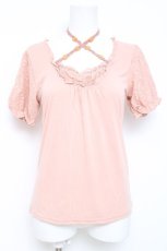 画像1: axes femme / 袖口レース半袖インナープルオーバー  ピンク Y-26-05-26-051-AX-TO-SZ-ZY (1)