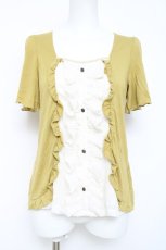 画像1: axes femme / フロントフリルトップス  グリーン系 Y-26-05-26-054-AX-TO-SZ-ZY (1)