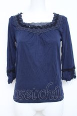 画像1: axes femme / コットンレースインナープルオーバー  紺 Y-26-05-26-056-AX-TO-SZ-ZY (1)