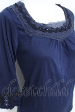 画像3: axes femme / コットンレースインナープルオーバー  紺 Y-26-05-26-056-AX-TO-SZ-ZY (3)