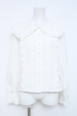 画像1: Ank Rouge / フロントフリルブラウス  シロ Y-26-05-26-063-CA-BL-SZ-ZY (1)