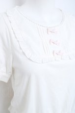 画像3: Secret Honey / ヨーク襟プチリボンカットソー 2 白 Y-26-05-26-065-CA-TO-SZ-ZY (3)