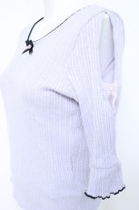 画像2: Secret Honey / ミニリボン付きリイブトップス 2 ラベンダー Y-26-05-26-067-CA-TO-SZ-ZY (2)