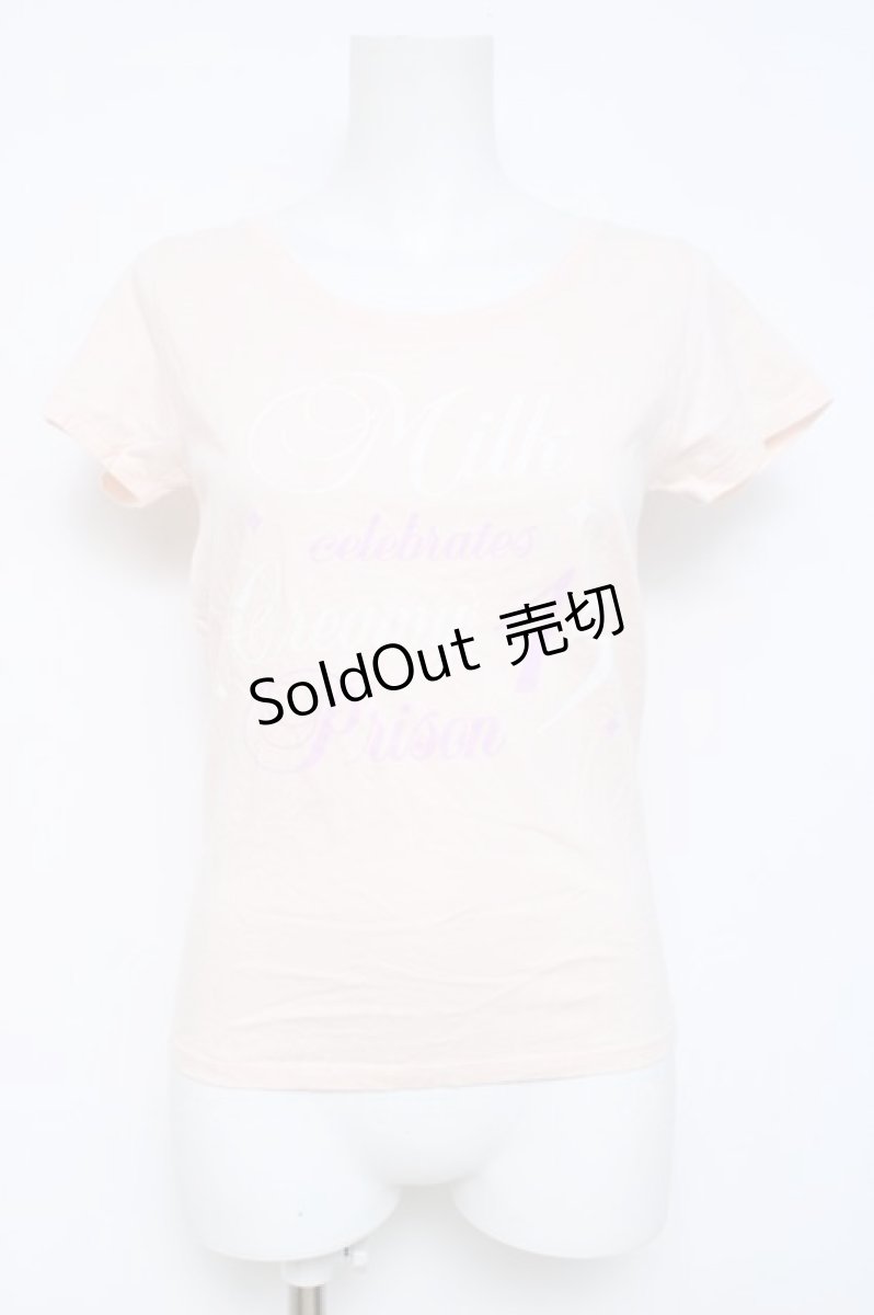 画像1: MILK / ロゴTシャツ  ピンク Y-26-05-26-077-ML-TO-SZ-ZI (1)