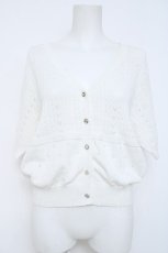 画像1: axes femme / 接触冷感透かし編みニットカーディガン F 白 Y-26-05-26-088-AX-TO-SZ-ZY (1)