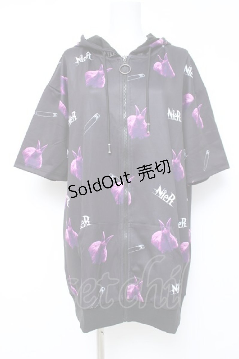 画像1: NieR Clothing / 転写パーカー  黒 Y-26-05-26-091-PU-TO-SZ-ZY (1)