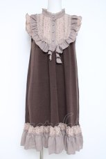画像1: axes femme / ブロッキングカットチュニック  茶 Y-26-05-26-107-AX-OP-SZ-ZY (1)