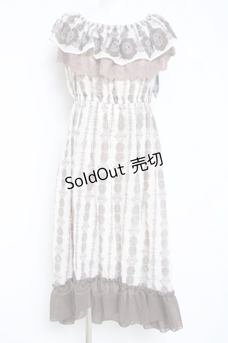 画像1: axes femme / レース柄フィッシュテールワンピース  生成り Y-26-05-26-108-AX-OP-SZ-ZY (1)