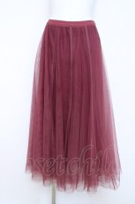 画像1: axes femme / ロングチュールスカート M ワイン Y-26-05-26-125-AX-SK-SZ-ZY (1)