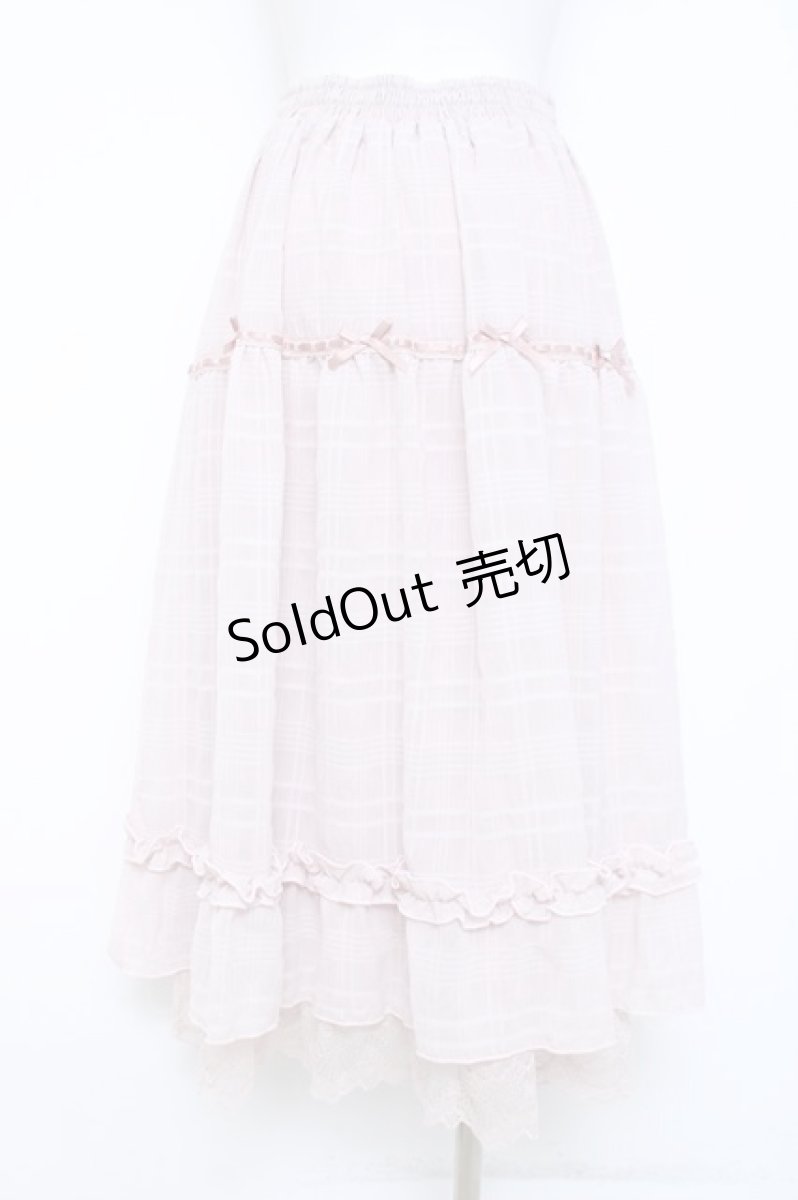 画像2: axes femme POETIQUE / シアーチェックティアードスカート M ピンク Y-26-05-26-127-AX-SK-SZ-ZY (2)