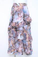 画像1: axes femme NOSTALGIE / 天使柄フリルロングスカート F ブルー Y-26-05-26-130-AX-SK-SZ-ZY (1)