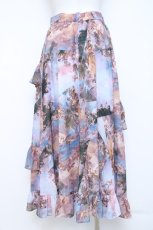 画像2: axes femme NOSTALGIE / 天使柄フリルロングスカート F ブルー Y-26-05-26-130-AX-SK-SZ-ZY (2)
