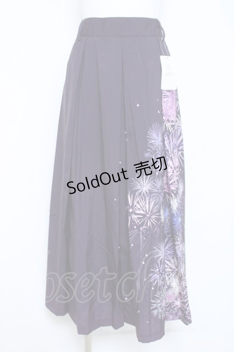 画像1: axes femme / 花火柄タックスカート F パープル Y-26-05-26-131-AX-SK-SZ-ZY (1)