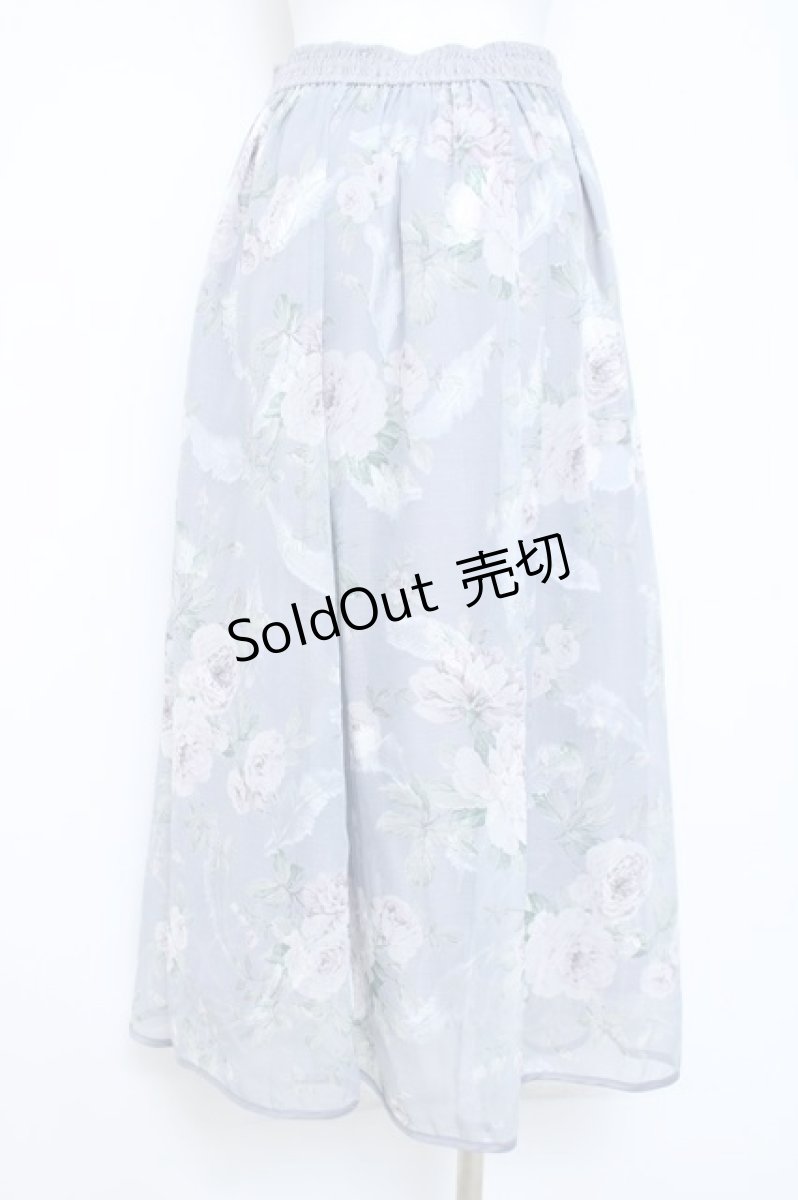 画像2: axes femme / 花柄シアージャカードスカート F ラベンダー Y-26-05-26-132-AX-SK-SZ-ZY (2)