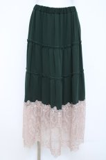 画像1: axes femme / 裾レースティアードスカート M グリーン Y-26-05-26-135-AX-SK-SZ-ZY (1)