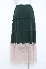 画像2: axes femme / 裾レースティアードスカート M グリーン Y-26-05-26-135-AX-SK-SZ-ZY (2)
