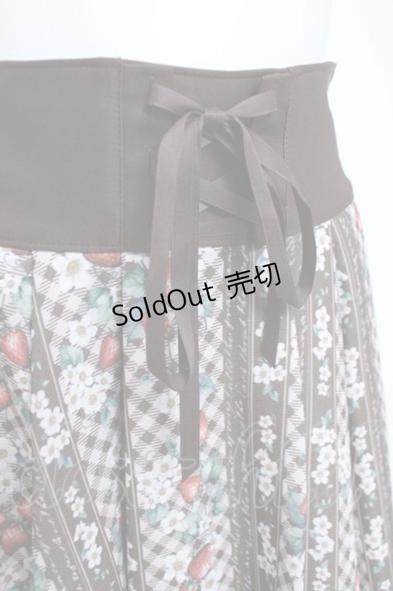 画像3: axes femme / ストロベリーチェック柄スカート F 茶 Y-26-05-26-136-AX-SK-SZ-ZY (3)
