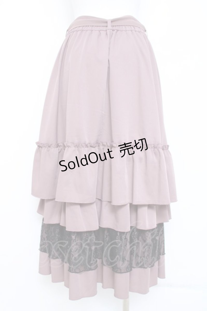 画像2: axes femme / レース使いティアードスカート F ピンク Y-26-05-26-141-AX-SK-SZ-ZY (2)