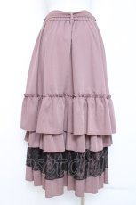 画像2: axes femme / レース使いティアードスカート F ピンク Y-26-05-26-141-AX-SK-SZ-ZY (2)