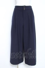 画像1: axes femme / スカーフ切替ワイドパンツ M 紺 Y-26-05-26-150-AX-PA-SZ-ZY (1)