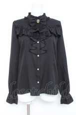画像1: axes femme / リボン×ジャボブローチ付ブラウス L 黒 Y-26-05-26-024-AX-BL-SZ-ZY (1)