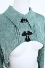 画像3: axes femme / チャイナ釦付ボレロ風ブラウス F グリーン Y-26-05-26-026-AX-TO-SZ-ZY (3)