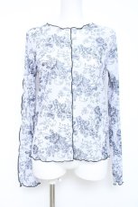 画像1: axes femme / フラワー柄シアートップス F 黒 Y-26-05-26-027-AX-TO-SZ-ZY (1)