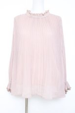 画像1: axes femme / ハイネックプリーツブラウス M ベージュ Y-26-05-26-028-AX-BL-SZ-ZY (1)