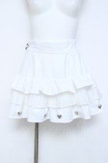 画像1: Ank Rouge / Be mqinティアードスカート M シロ Y-26-05-28-059-CA-PA-SZ-ZY (1)
