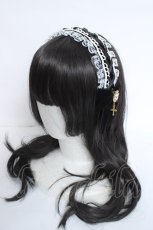 画像1: Ank Rouge / ヘッドドレス風ベロアカチューシャ  黒 Y-26-05-28-002-CA-AC-SZ-ZY (1)