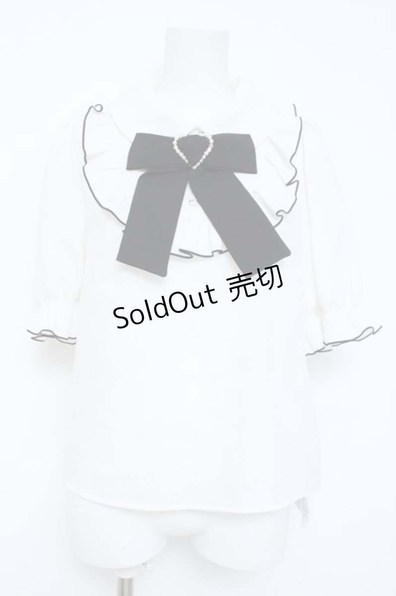 画像1: Ank Rouge / ハートバックルブラウス M シロ Y-26-05-28-009-CA-BL-SZ-ZY (1)