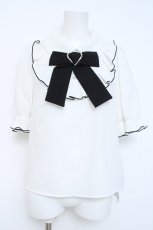 画像1: Ank Rouge / ハートバックルブラウス M シロ Y-26-05-28-009-CA-BL-SZ-ZY (1)
