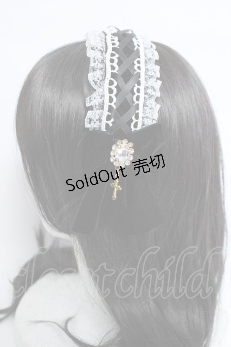 画像2: Ank Rouge / ヘッドドレス風ベロアカチューシャ  黒 Y-26-05-28-002-CA-AC-SZ-ZY (2)