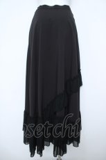 画像2: BPN / シフォンフリルロングスカート M 黒 Y-26-05-31-045-GO-SK-SZ-ZY (2)