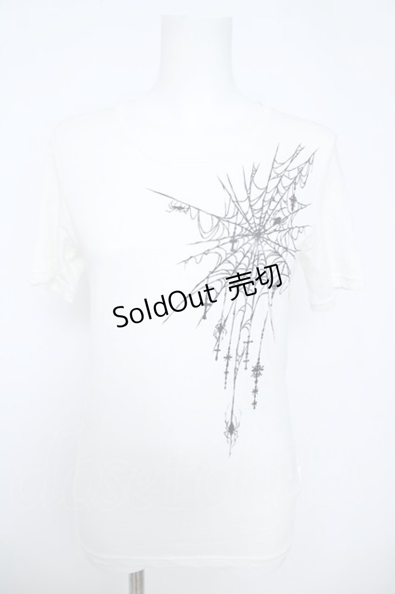 画像1: BPN FOR MEN / 蜘蛛の巣プリント半袖Tシャツ M 白 Y-26-05-31-020-GO-TO-SZ-ZY (1)