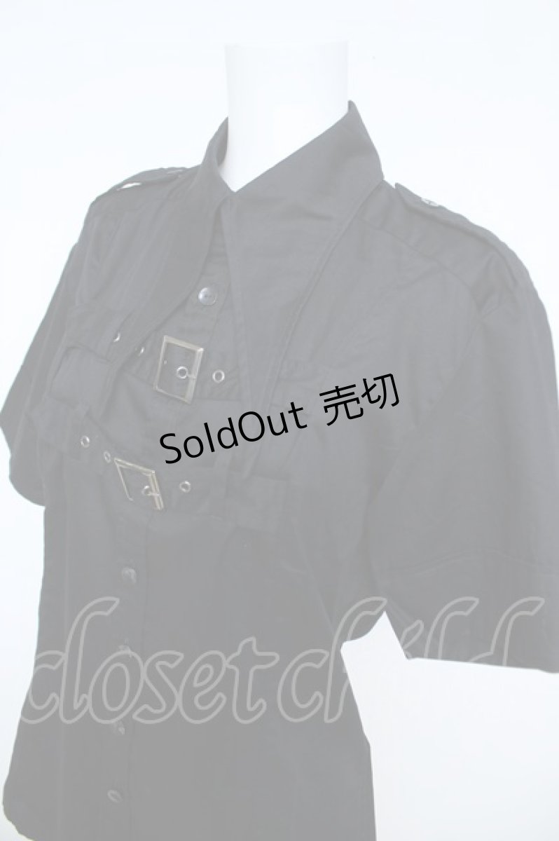 画像3: BPN FOR MEN / 2連ベルト半袖シャツ M 黒 Y-26-05-31-035-GO-BL-SZ-ZY (3)