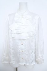 画像1: Chalmiere / ジャボブローチ付きブラウス  白 Y-26-06-01-045-AX-BL-SZ-ZY (1)