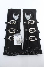 画像1: Amilige / チェーン付きハート刺繍アームウォーマー  黒 Y-26-06-01-005-PU-ZA-SZ-ZY (1)