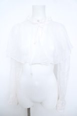 画像1: axes femme / ケープ付ラメショートブラウス  白 Y-26-06-01-047-AX-BL-SZ-ZY (1)