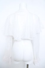 画像2: axes femme / ケープ付ラメショートブラウス  白 Y-26-06-01-047-AX-BL-SZ-ZY (2)