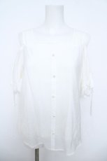 画像1: axes femme POETIQUE / レイヤードデザインシアーブラウス  白 Y-26-06-01-050-AX-BL-SZ-ZY (1)
