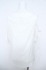 画像2: axes femme POETIQUE / レイヤードデザインシアーブラウス  白 Y-26-06-01-050-AX-BL-SZ-ZY (2)
