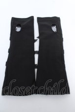 画像2: Amilige / チェーン付きハート刺繍アームウォーマー  黒 Y-26-06-01-005-PU-ZA-SZ-ZY (2)