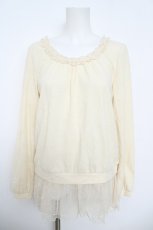 画像1: axes femme / 裾ドットチュールカットソー  生成り Y-26-06-01-053-AX-TO-SZ-ZY (1)