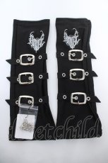 画像1: Amilige / チェーン付きハート刺繍アームウォーマー  黒 Y-26-06-01-006-PU-ZA-SZ-ZY (1)