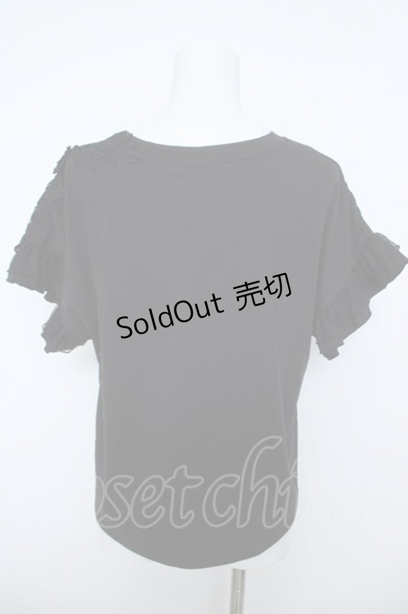 画像2: axes femme / 立体花モチーフレースＴシャツ  黒 Y-26-06-01-059-AX-TO-SZ-ZS (2)