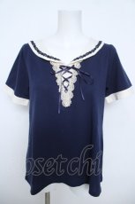 画像1: axes femme / セーラーカラー風デザイントップス  紺 Y-26-06-01-062-AX-TO-SZ-ZY (1)
