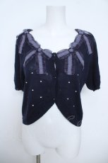 画像1: axes femme / リボンデザインボレロ  紺 Y-26-06-01-063-AX-TO-SZ-ZY (1)