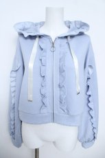 画像1: axes femme / フリルデザインジップパーカー  サックス Y-26-06-01-066-AX-TO-SZ-ZY (1)