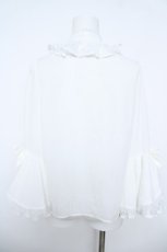 画像2: axes femme kawaii / 姫袖7分丈ブラウス  白 Y-26-06-01-067-AX-BL-SZ-ZY (2)